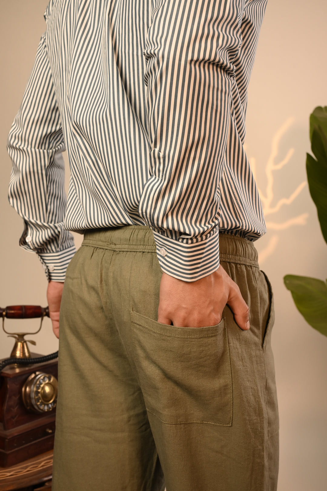 Green Linen Pant