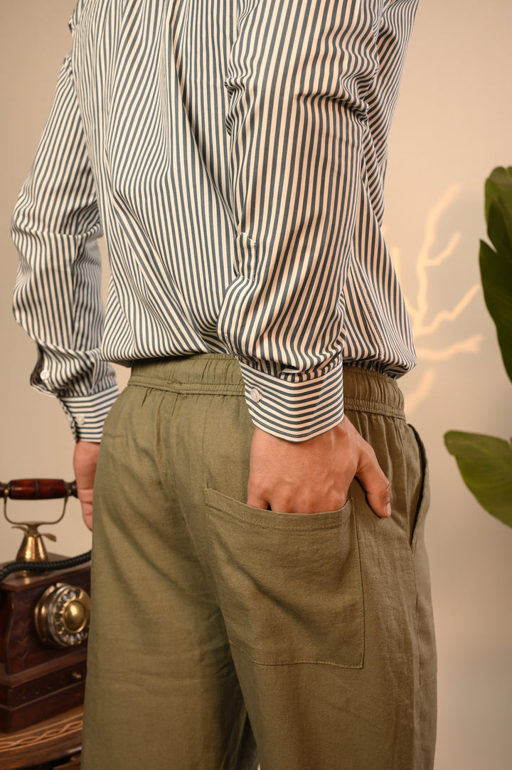 Green Linen Pant