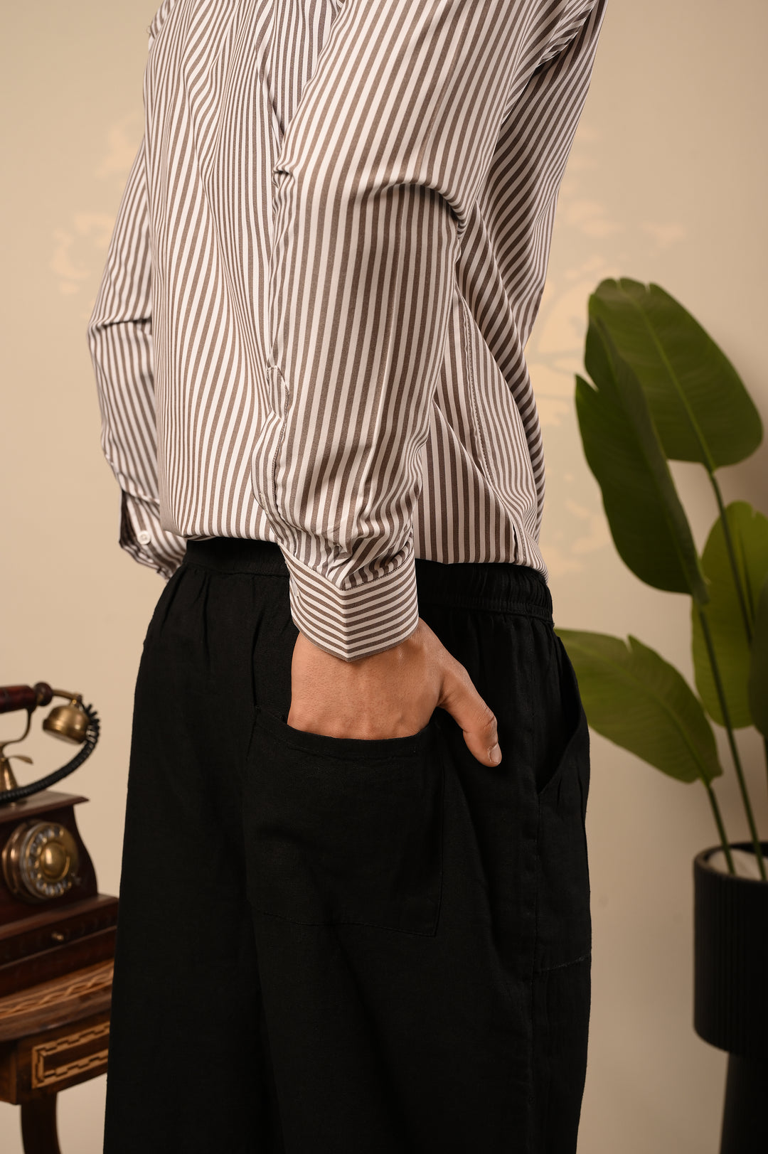 Black Linen Pant
